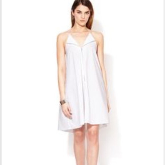 New 3.1 Phillip Lim cotton zip trapeze tent swing relaxed crisp poplin minidress - Picture 2 of 16